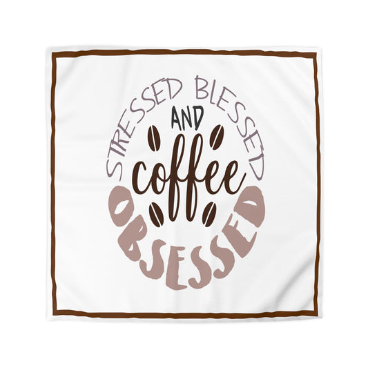 Coffee Obsessed Microfiber Duvet Cover