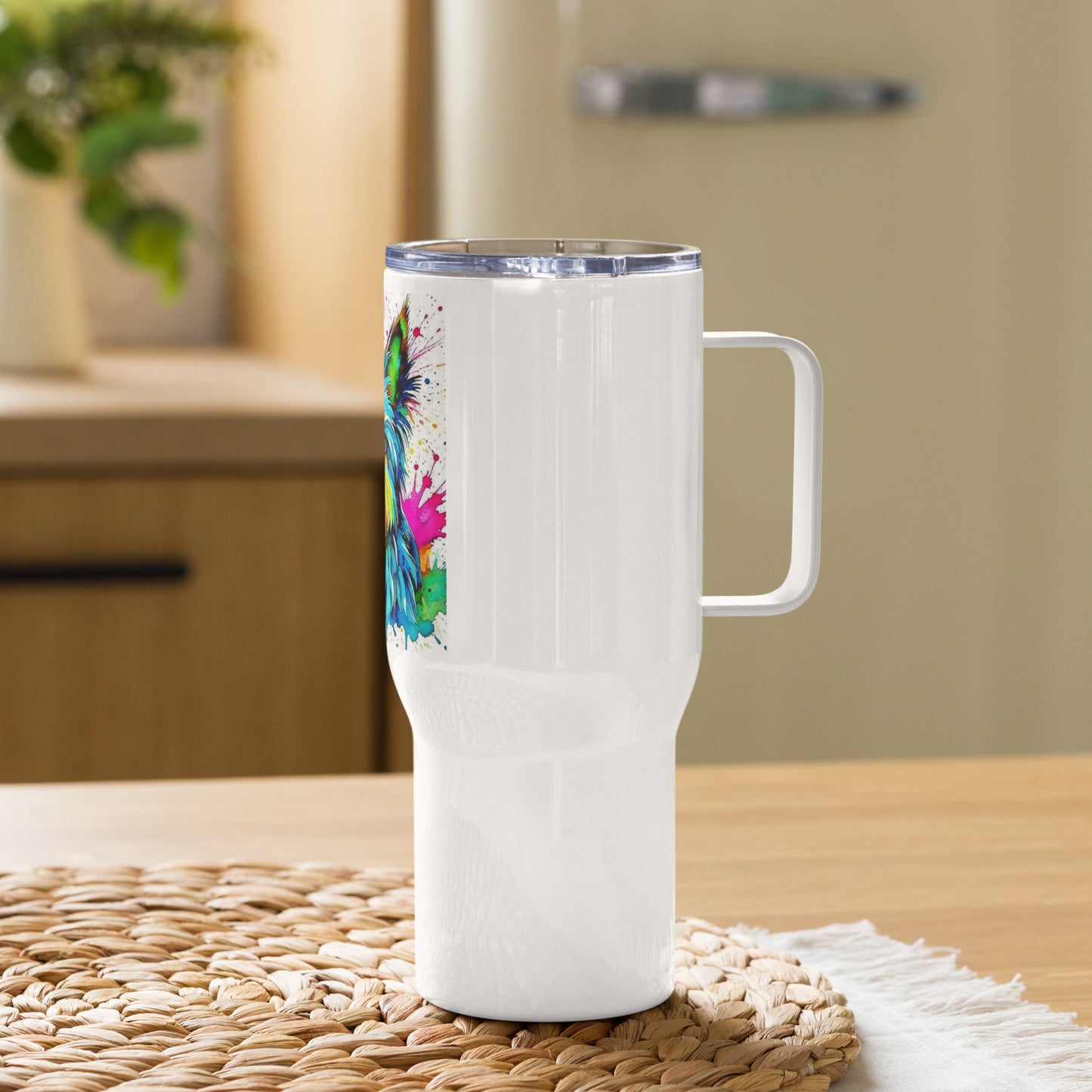 Yorkie Travel mug with a handle