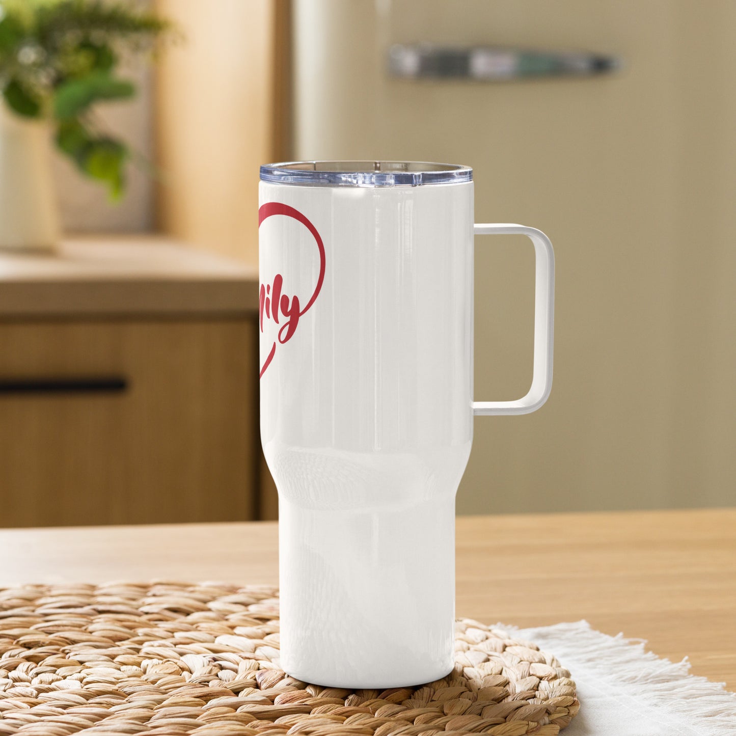 Family Travel mug with a handle