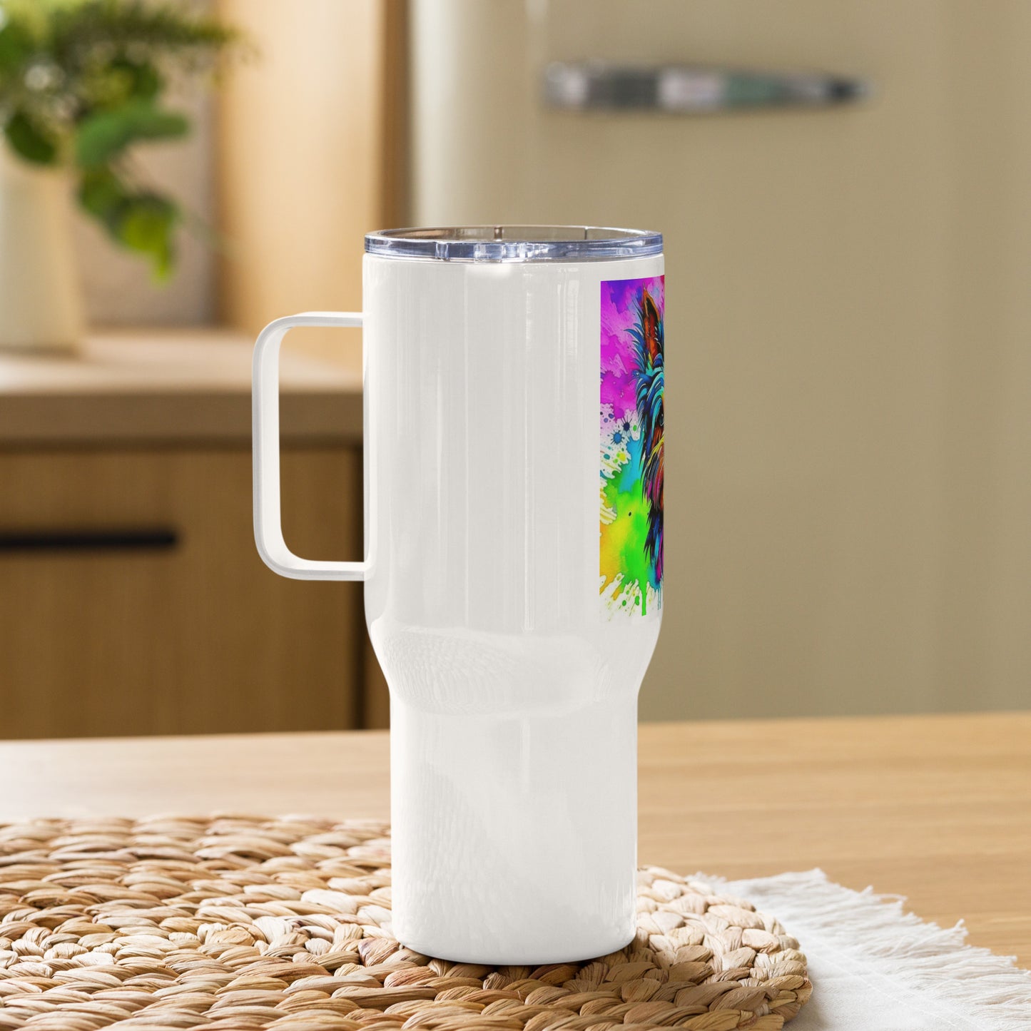 Yorkie Travel mug with a handle