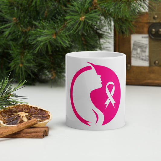 Cancer Fighter White glossy mug