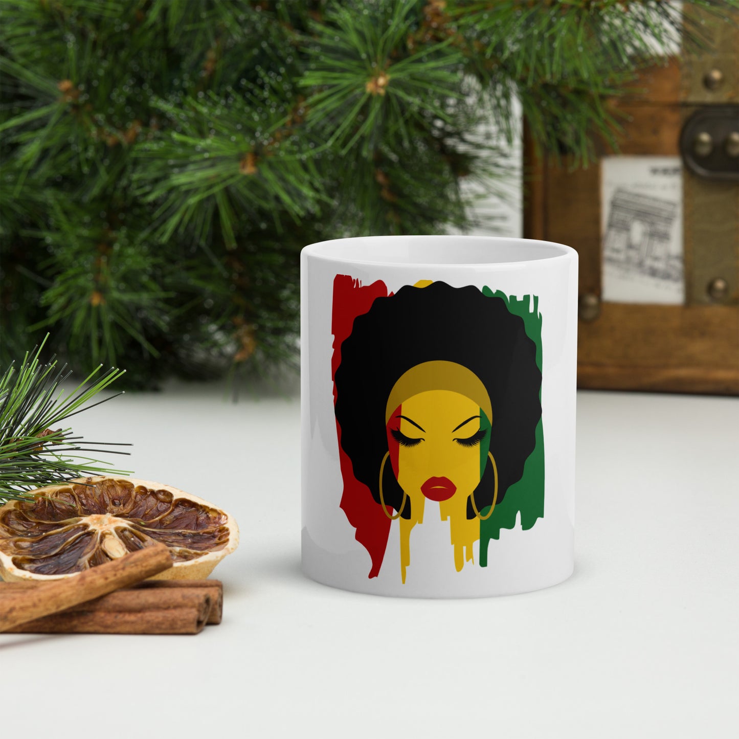 I am Black History White glossy mug