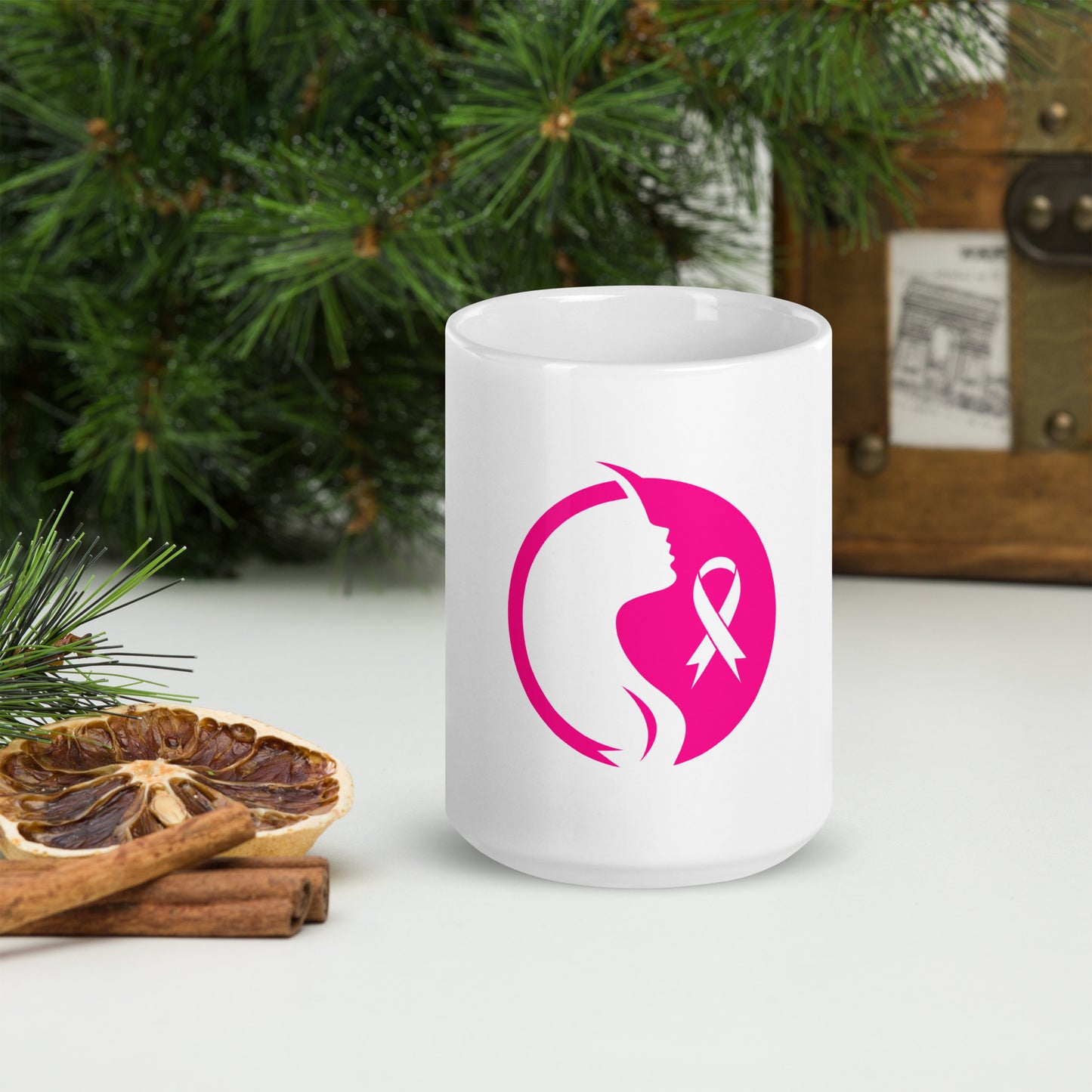 Cancer Fighter White glossy mug