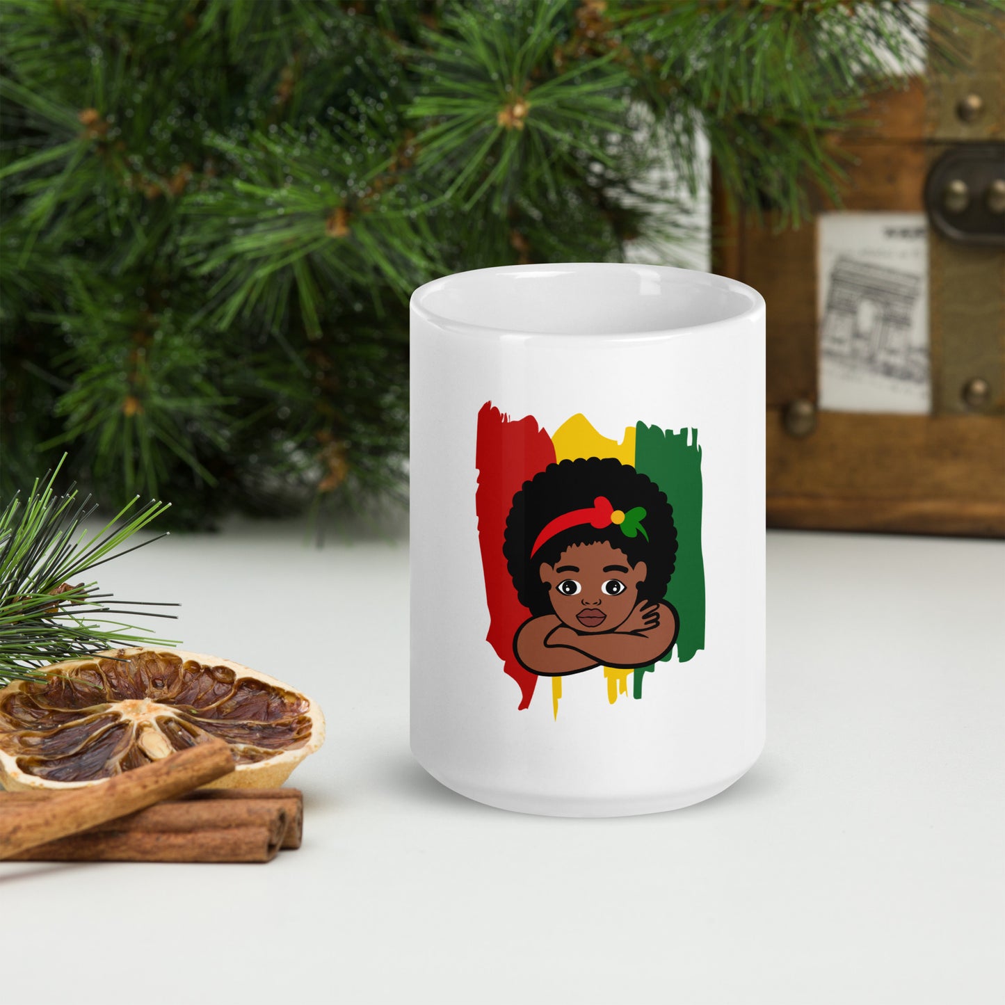 I am Black History White glossy mug