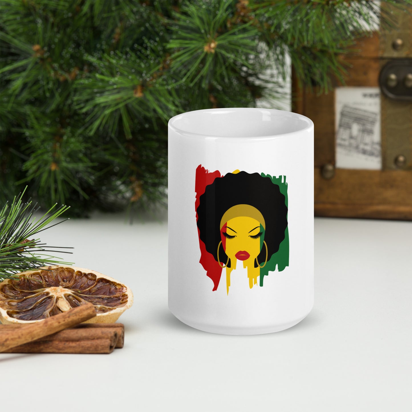 I am Black History White glossy mug