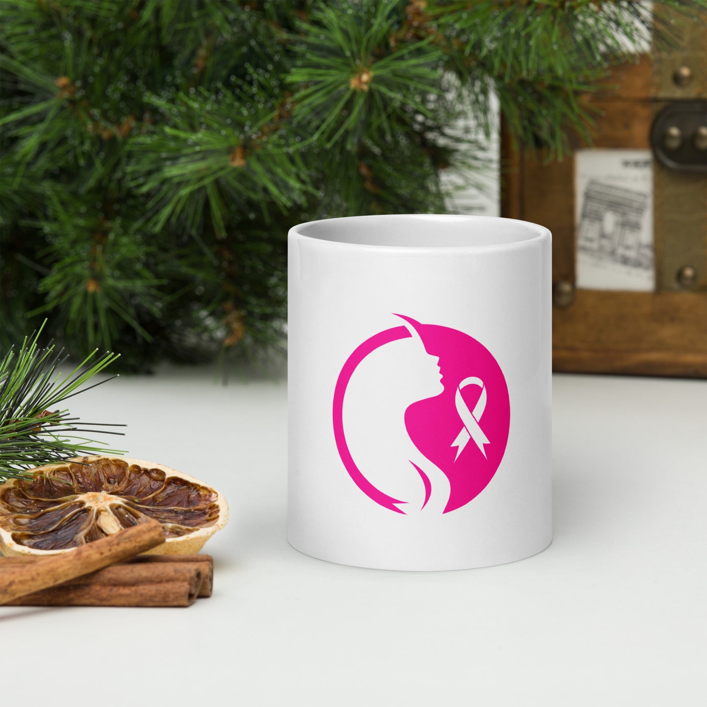 Cancer Fighter White glossy mug