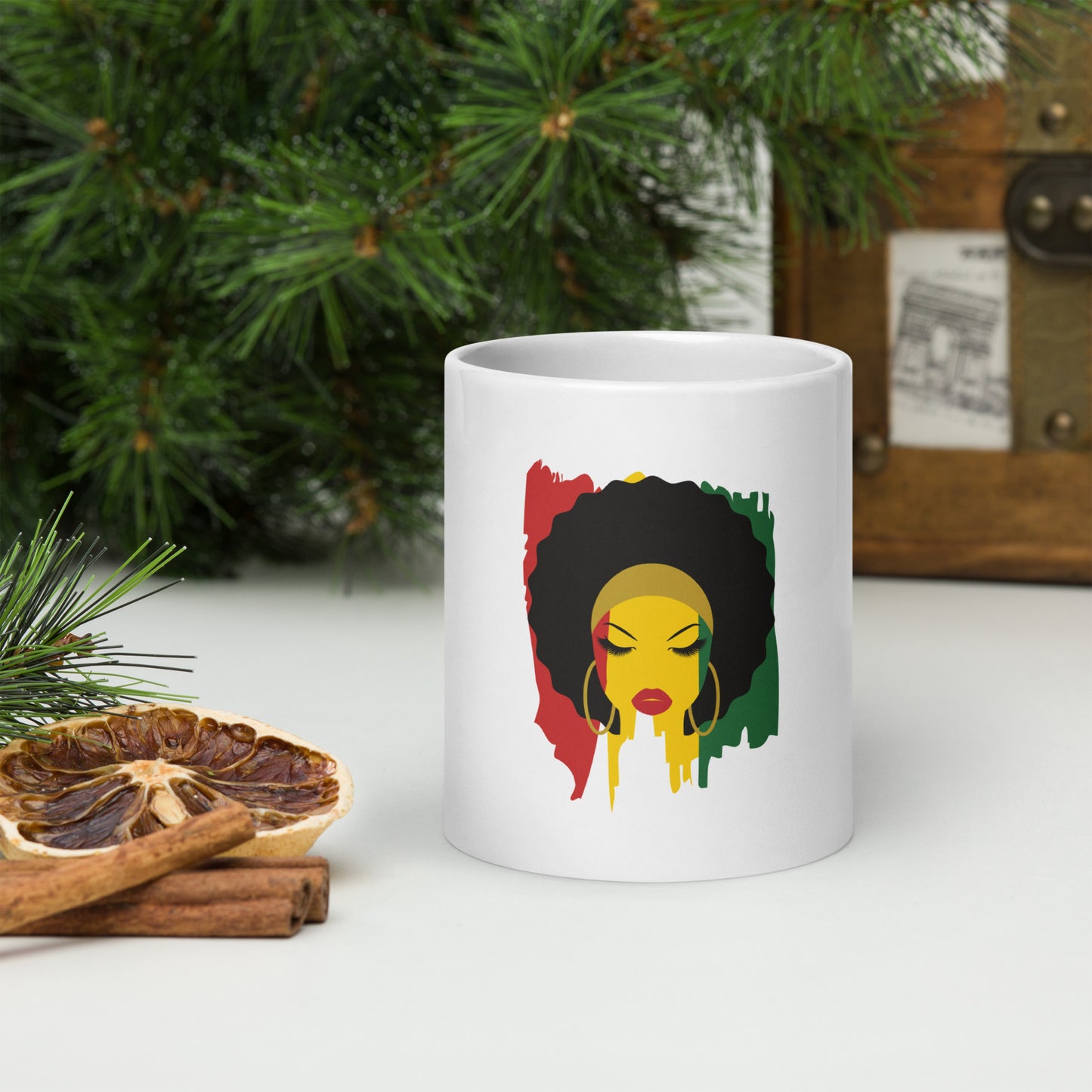 I am Black History White glossy mug